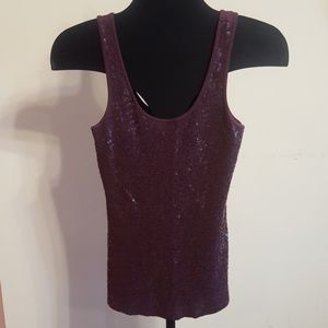 Plum sequin tank